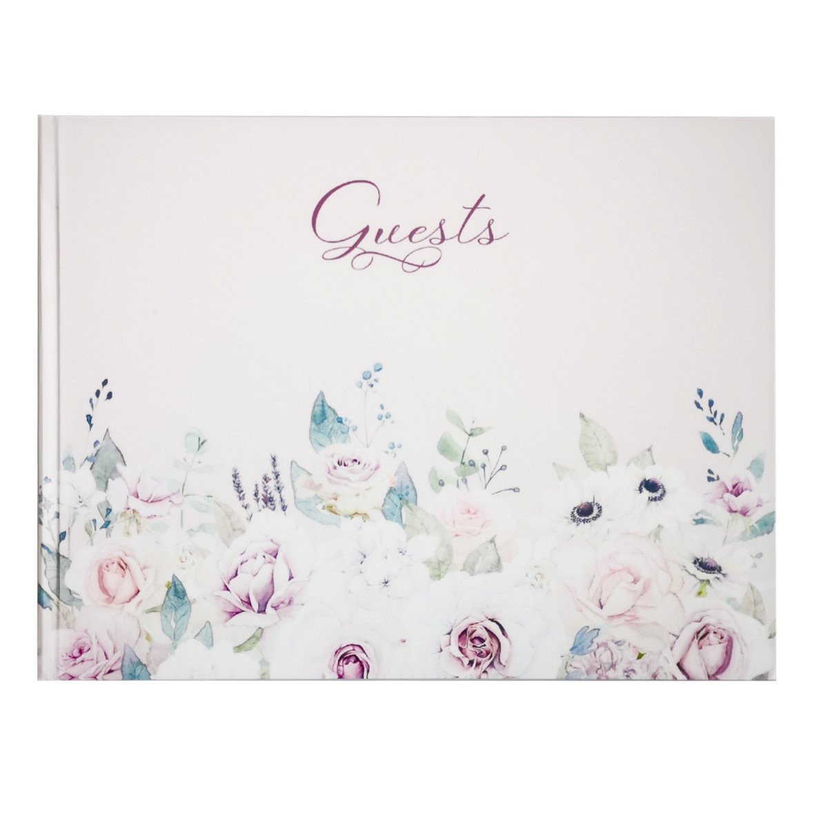 Violet Floral Guest Book