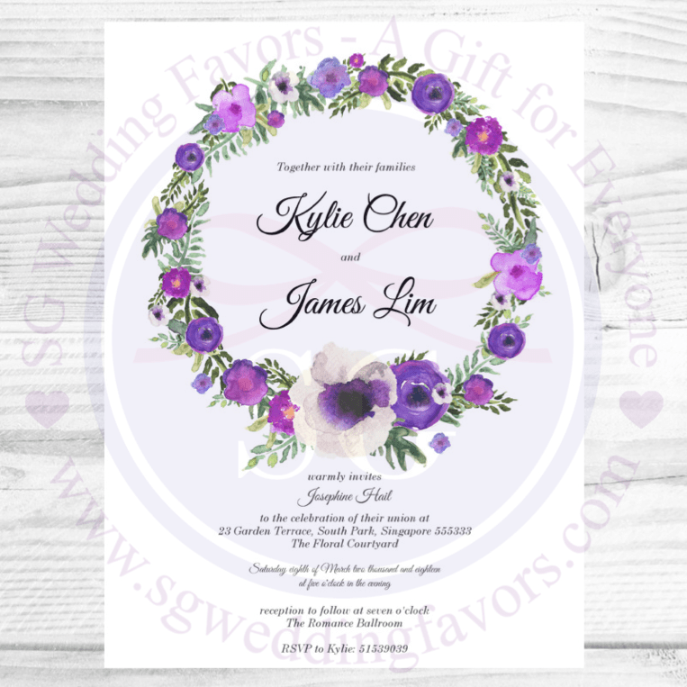 Violet Wreath Invite