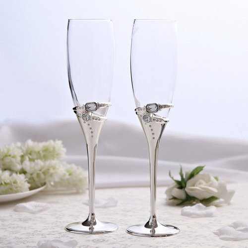 Wedding Ring Toasting Glass Set