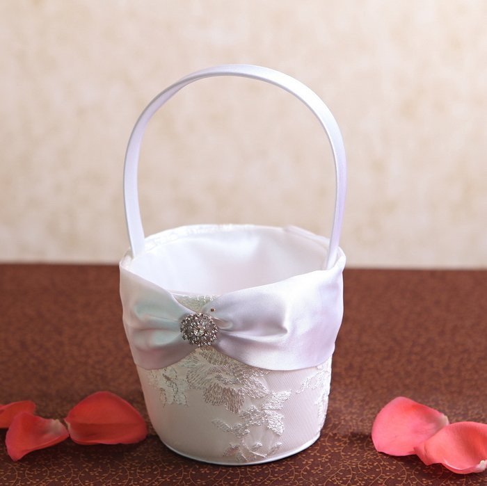 White Lace Flower Basket