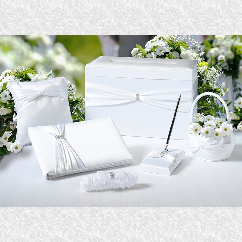 White Sash Wedding Set