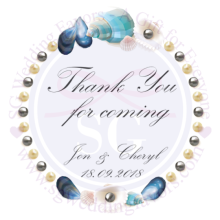 Blue Shell Wreath Tags/Stickers