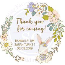 Bunny Wreath Tags/Stickers