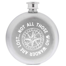 Compass Round Hip Flask