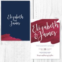 Burgundy Navy Theme Invite