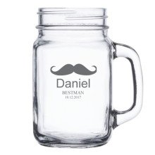 Mustache Rustic Mason Jar