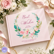 Pink Wreath Guest Book