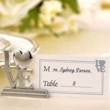 Silver LOVE Place Card Holder Favors