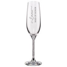 Whimsical Script Crystal Toasting Flute