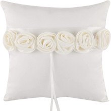 White Luxury Rose Ring Pillow