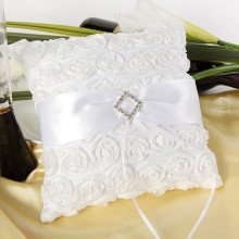 White Rose Ring Pillow