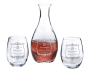 Vineyard Decanter & Stemless Wine Glass Set