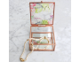 Delightful Script Tropical Rose Gold Glass Jewellery Box