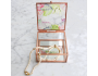 Whimsical Script Tropical Rose Gold Glass Jewellery Box