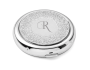 Initial Silver Floral Compact Mirror