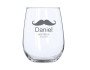 Mustache Stemless Wine Glass