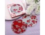 Red Cherry Blossom Coasters Favors