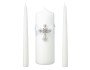 Silver White Cross Unity Candle Set