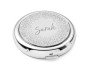 Name Silver Floral Compact Mirror