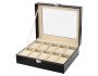 Leaf Monogram Black Watch Box - 10 Slots