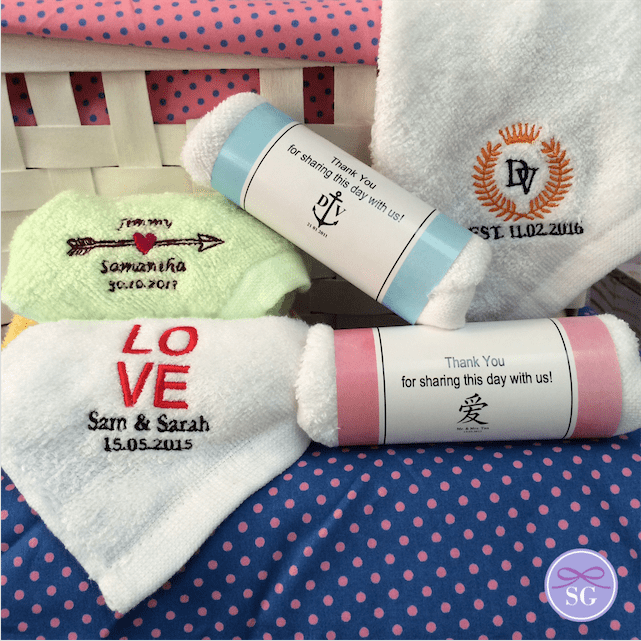 Embroidered Towel Favors