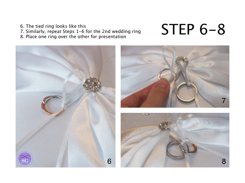 How to tie ring pillows Step 6-8